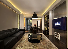 70平二居咖啡色调装修效果图